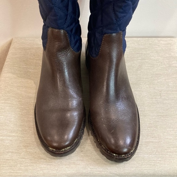 TORY BURCH  Sz 7 Rosalie Equestrian Style Quilted & Leather Riding Vibe Boots - Picture 2 of 12